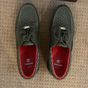 Green Woven Leather Supreme x Timberland Shoes Rare! Supreme | Shoes | Green Woven Leather Supreme X Timberland  main image 2